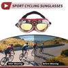 Motorcycle Riding Goggles Yellow Lens Red Silver Tone Frame PC PU Sponge