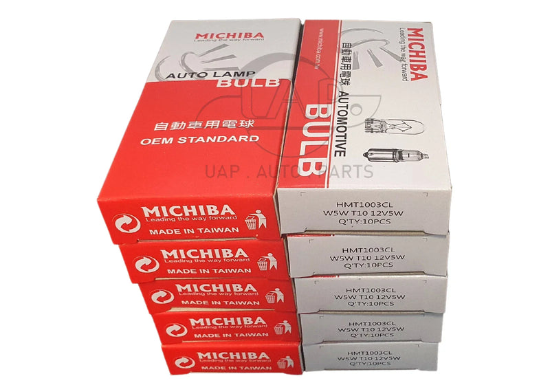 MICHIBA Interior Rego Light Park Lamp x100 T10 W5W Halogen Globe 12V 5W