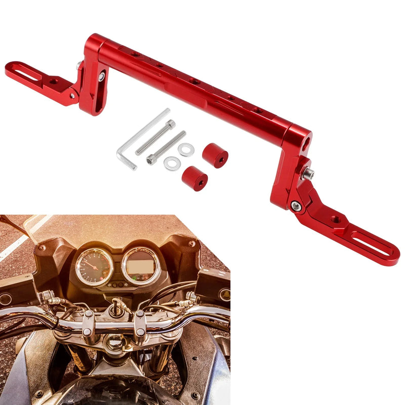 Motorcycle Balance Handle Bar Extender Bracket Center Hole Red 1Set