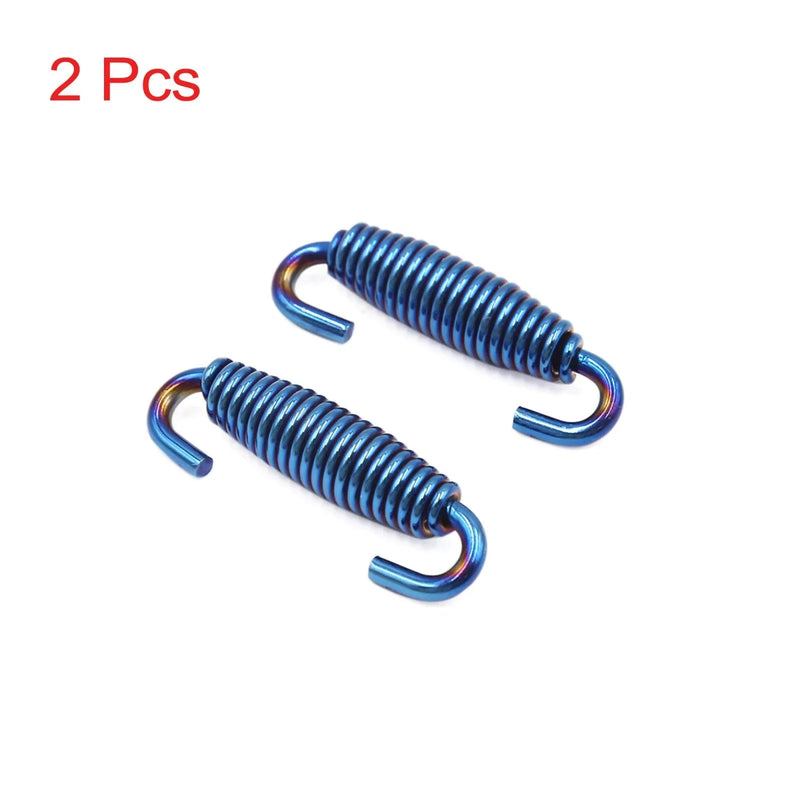 Motorcycle 2 x Blue Exhaust Muffler Deadener Springs Strainer