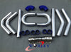 3" Universal Aluminum Intercooler Turbo Pipe Piping Kit Blue Hose