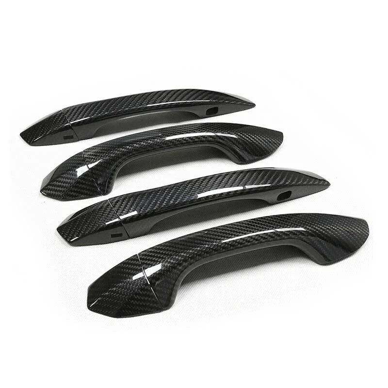 Audi A6 C8 S6 Q6 Q8 Real Carbon Fiber Exterior Door Handle Cover Caps fit
