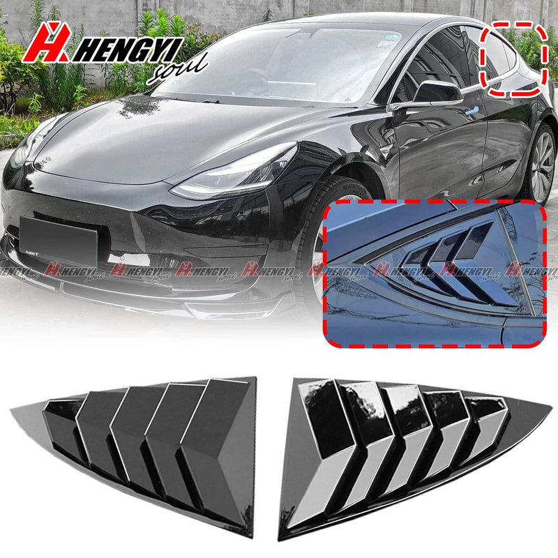 Tesla Model 3 Side Rear Window Louver Shutter Cover (2017–2023)