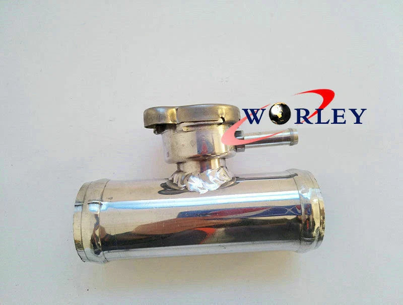 Car 32mm Aluminum Inline Radiator Hose Pipe Filler Neck & Cap