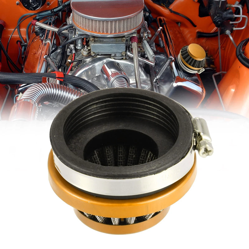 Motorcycle Gold Tone 58mm Round Tapered Air Filter Cleaner