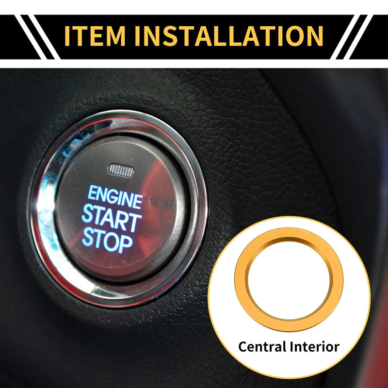 Toyota Tacoma (2016-2023) Gold Tone Engine Start Stop Button Cover Ring