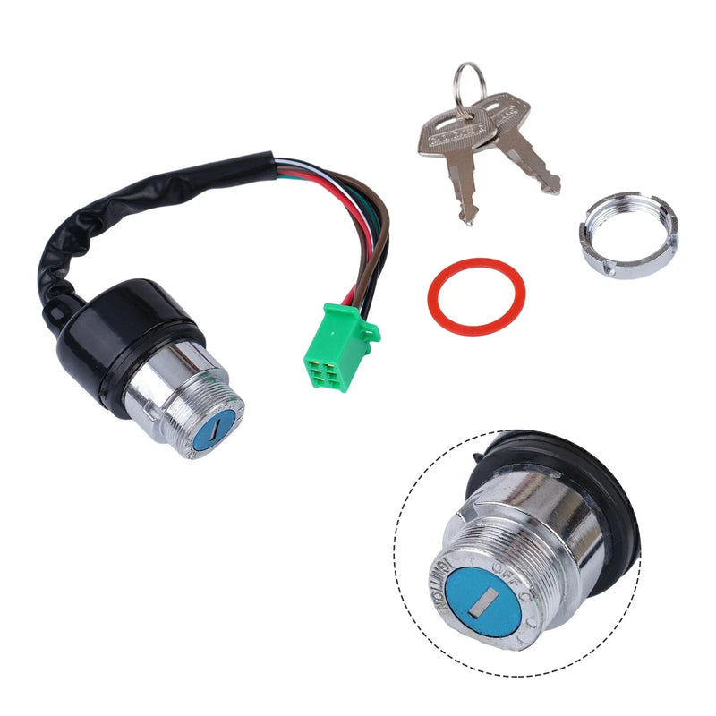Motorcycle Waterproof 6-Wire Design Motorcycle Ignition Key Switch 2 Keys