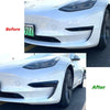 Tesla Model 3 Black Front Bumper Side C Canards Covers Trim (2017–2023)