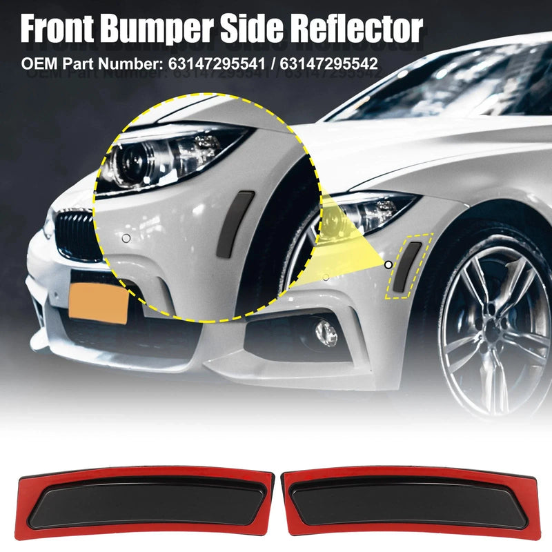 BMW 428i 435i 2x Black Lens Front Bumper Side Marker Reflector (2014-2016)