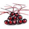 Car Truck Trailer 3/4" Red Round LED Side Marker Lights (2)