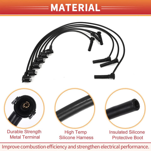 Ford Explorer 6 x Spark Plug Wire Ignition Coil Cables (2002-2005)