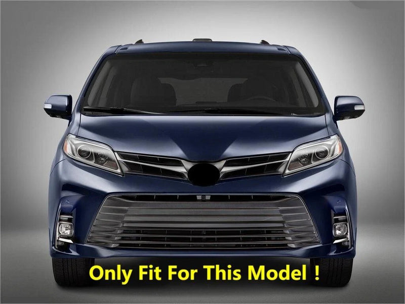 Toyota Sienna 2 x pcs Chrome Front Upper Center Grille Lid Cover Trim (2018-2020)