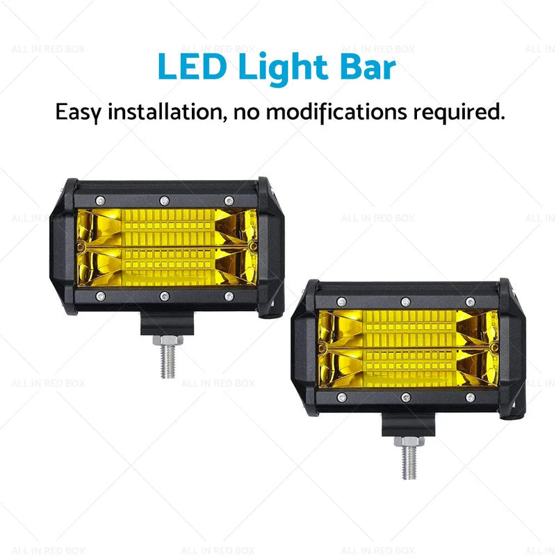 Car 5" Flood LED Light Bar Offroad Fog Lamp