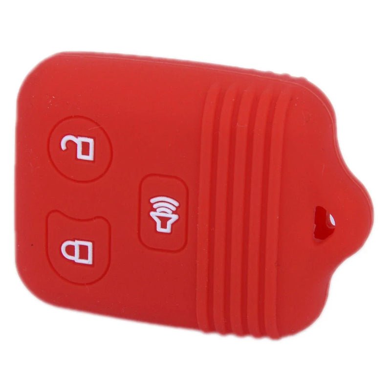 Ford F-150, Mercury, Lincoln, Mazda Red 3 x Button Silicone Key Cover Case