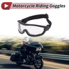 Motorcycle Riding Goggles Clear Lens Black Frame PC PU Cycling Sunglasses