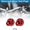 Motorcycle Left Hand M10x1.25 Motorcycle Mirror Hole Plugs Red Screws