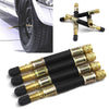 Car Truck Bus Black+Gold 4x Flexible Tire Tyre Valve Extension Adapter