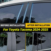 Toyota Tacoma 4x Window Door Trim Pillar Posts Cover (2024–2025)