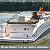 Boat Bimini Top Storage Boot Cover with Light Hole Black 73-78" Width