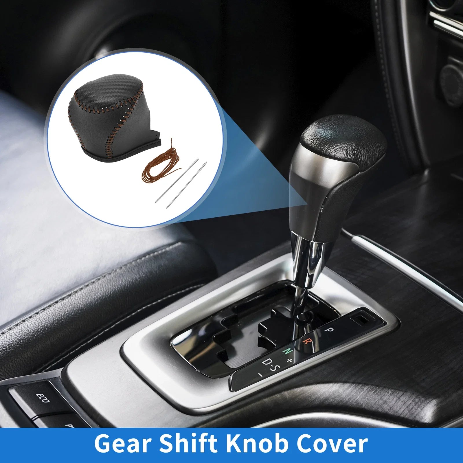 Gear Shift Knob Cover for Toyota CH-R 2017-2021 Black Carbon Fiber