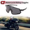 Motorcycle UV400 Black Lens Black Frame Cycling Sunglasses Riding Goggles