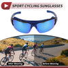 Motorcycle Riding Blue Lens Black Frame UV400 Goggles
