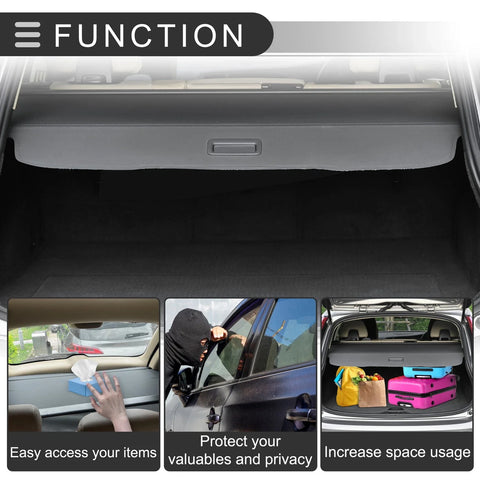 Nissan X-Trail Rogue SV SL Carbon Fiber Black Retractable Cargo Cover