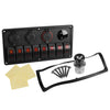 Car Marine Boat Circuit Breaker 8 Gang Red LED Toggle Rocker Switch Panel