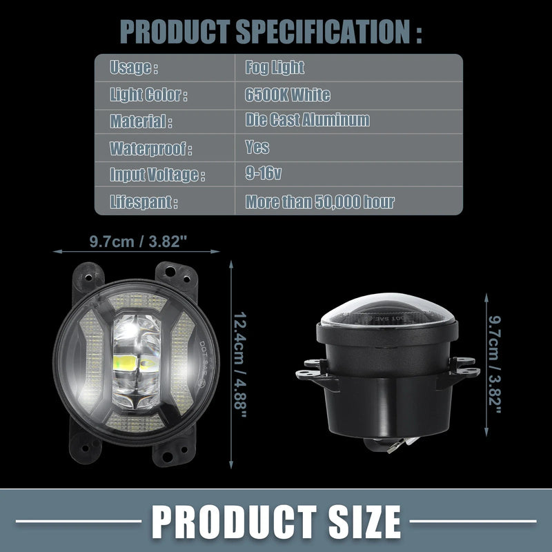 Jeep Grand Cherokee 4 Inch LED Fog Lights (2011-2013)