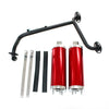 110cc Dinosaur Style Quad ATV Twin Exhaust Pipe + RED Alloy Mufflers