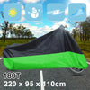 L 190T Rain Dust Motorbike Scooter Cover Black+Green Outdoor UV Rain Protector