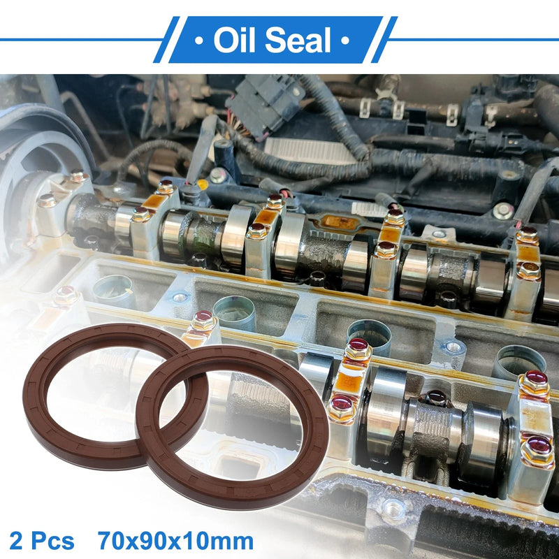 Oil Seal 70x90x10mm Brown 2 x Seal Ring Rotary Shaft Seal FKM Rubber