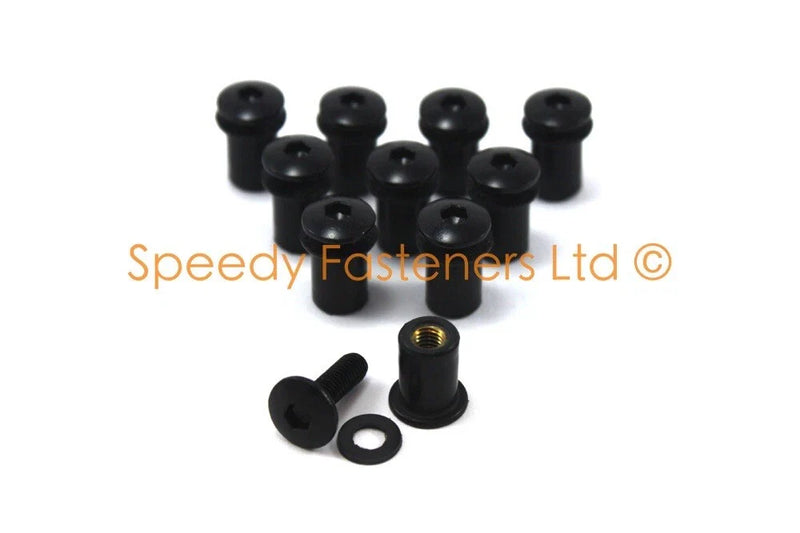 Ducati Fork Head Bolt Kit Black Anodized Wellnut Bolts