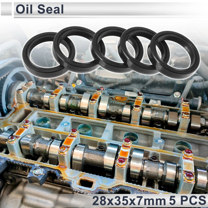Oil Seal Rotary Shaft Seal TC Ring Nitrile Rubber 28x35x7mm Black 5 Pcs