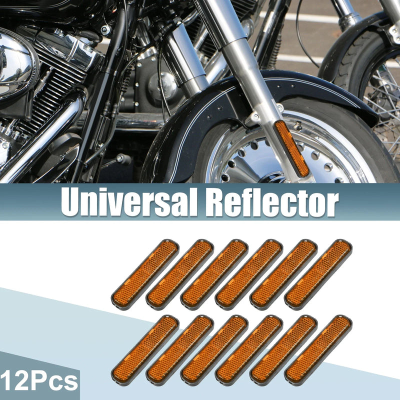 Motorcycle Orange 12 x Universal Self w/ Screw Safety Spoke Reflective