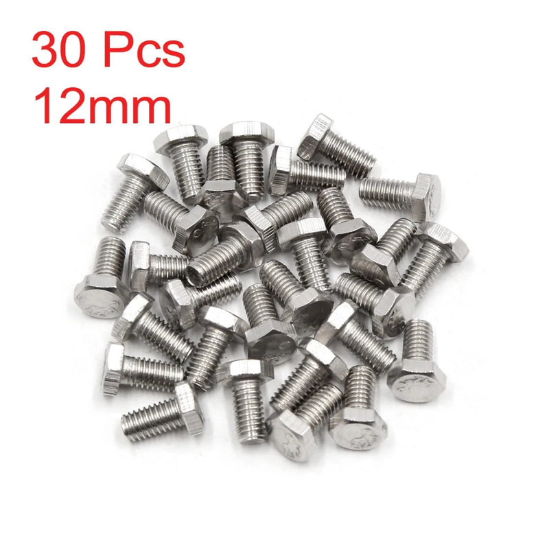Car Motorcycle 30Pcs M6 x 12mm 304 Stainless Hex Socket Head Screws