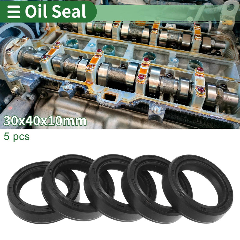Oil Seal 30x40x10mm TG4 Lip Seal Ring Rotary Shaft Seal NBR Black 5 Pcs