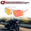 Motorcycle Riding Goggles Red Lens White Frame Tri-acetel Cellulose