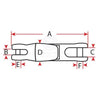 6mm-8mm Chain Anchor Swivel 316 Stainless Connector Double