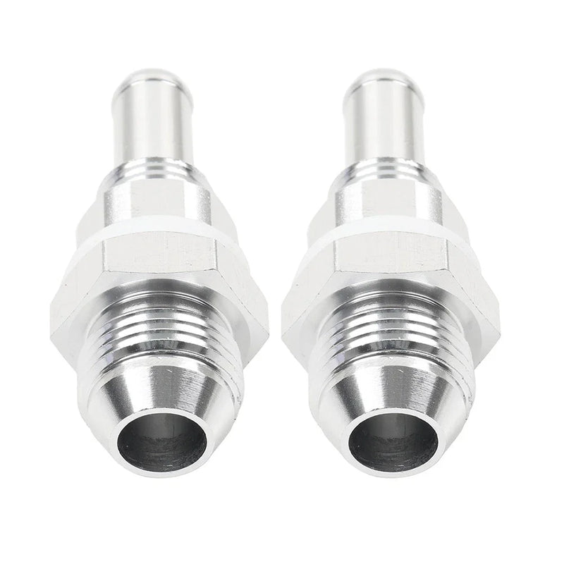 8AN Male Flare Bulkhead to 3/8" Hose Barb Fuel Tank Fittings (Universal) 2 Pcs