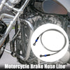 Motorcycle Brake Hose 120cm 90 Degree Motorcycle Braided Line Silver Tone