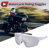 Motorcycle 1 Set Motorcycle Riding Goggles Silver Tone Lens Black White Frame PC UV400