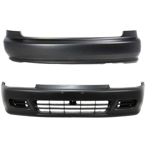 Front & Rear Bumper Cover Set For 1992-1995 Honda Civic