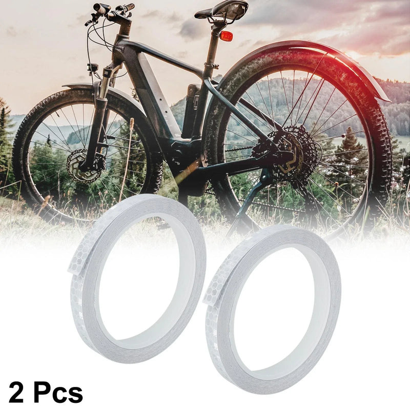 Bike Motorcycle 2 x 314.96" Reflective Tape Sticker Warning White