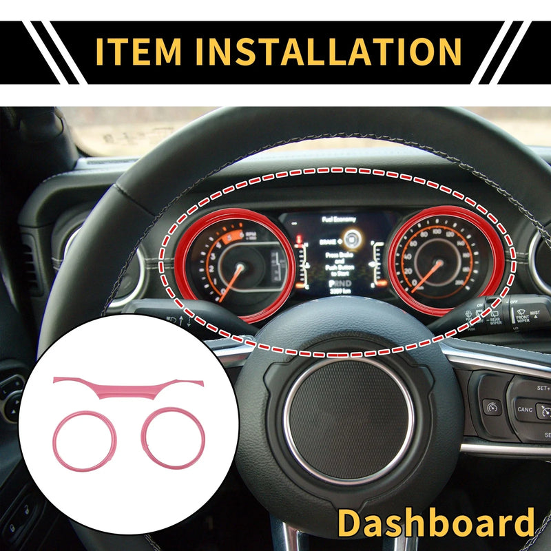 Jeep Wrangler JL Dashboard Instrument Panel Ring Cover Trim (2018-2023)