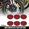 6pcs Motorcycle M6x1.0 Red Universal Screw Mount Round Warning Reflector 44.5mm