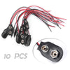 Universal 10 x Snap-on 9V Battery Holder Clip Connector with 10CM Cable