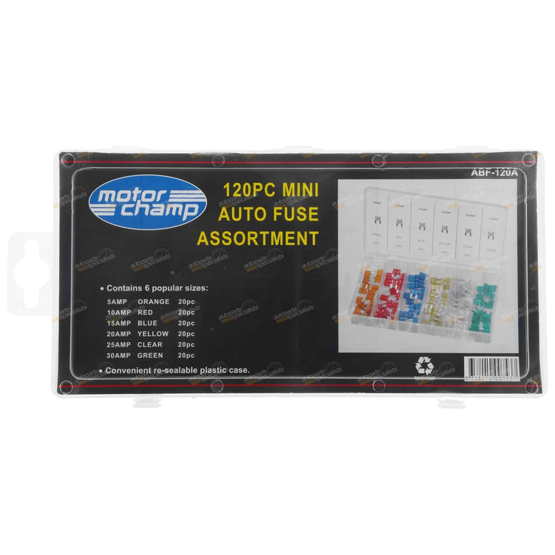Cars 120pc Mini Auto Blade Fuse Kit 5A 10A 15A 20A 25A 30A