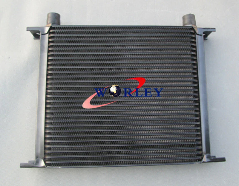 Universal 30 Row Alloy Engine Transmission Oil Cooler + 7" Electric Fan