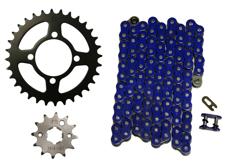 Yamaha Grizzly 125 Blue 520x74 O-Ring Chain, 12/32 Sprockets (2004–2013)